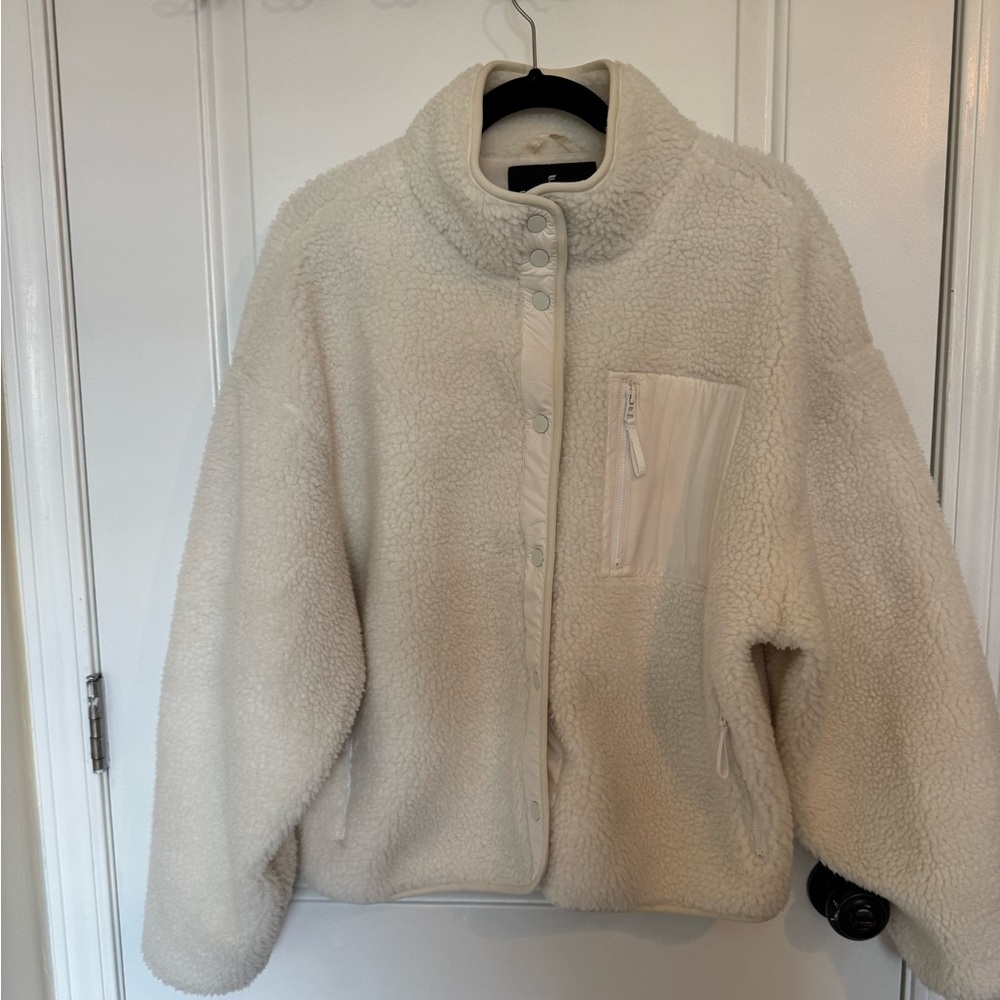 Fabletics Cream Teddy Jacket